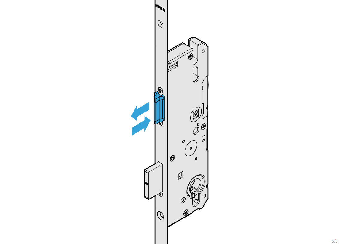 6. Press the latch into the gear box several times.